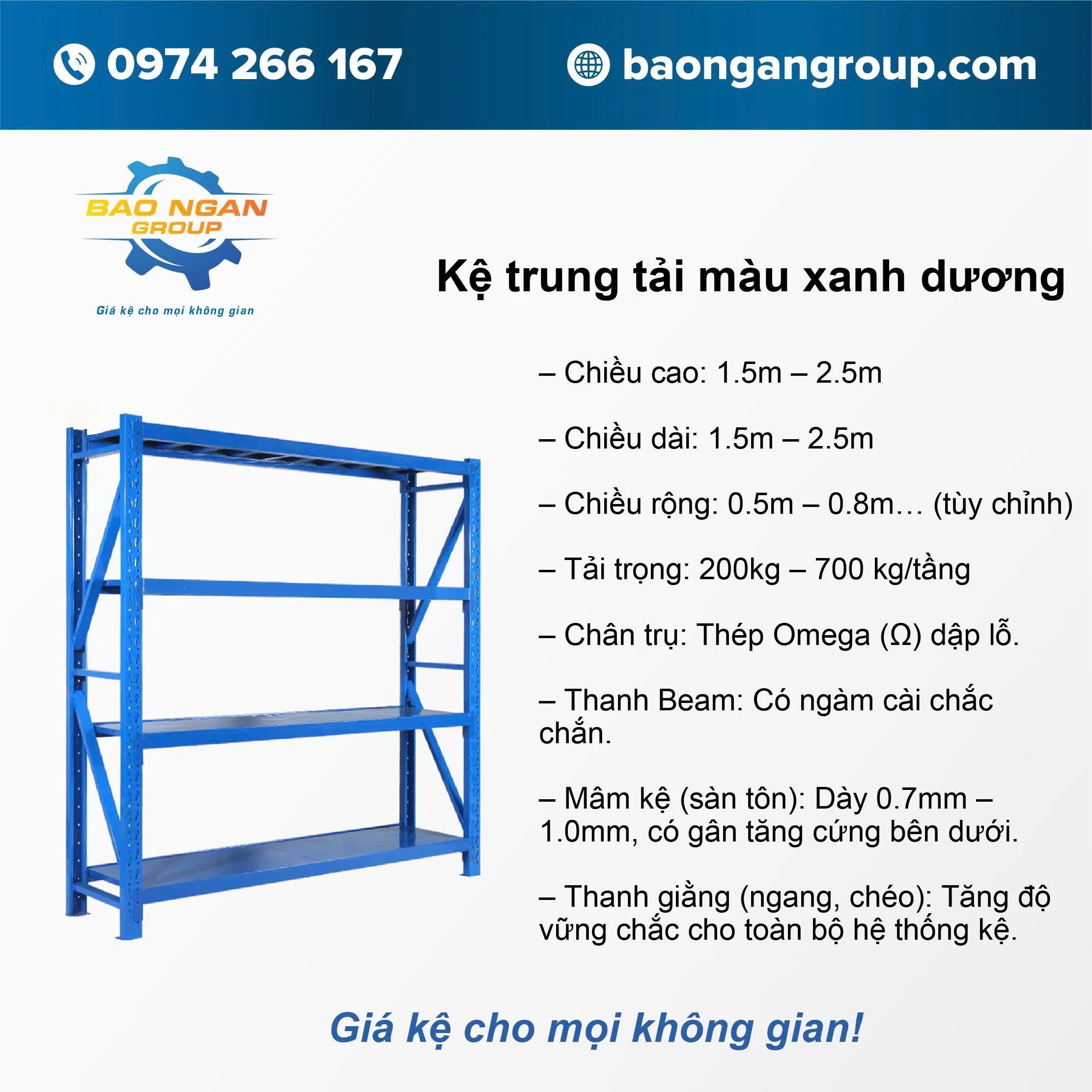 Kệ trung tải màu xanh