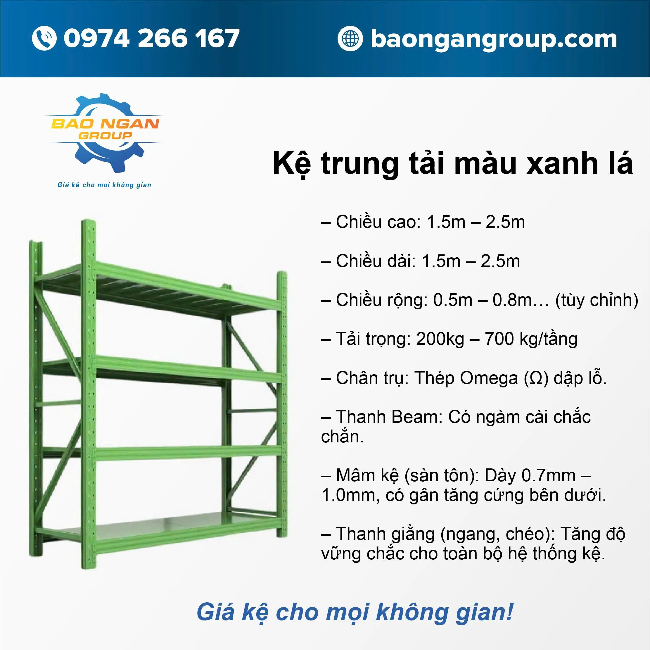 Kệ trung tải màu xanh lá