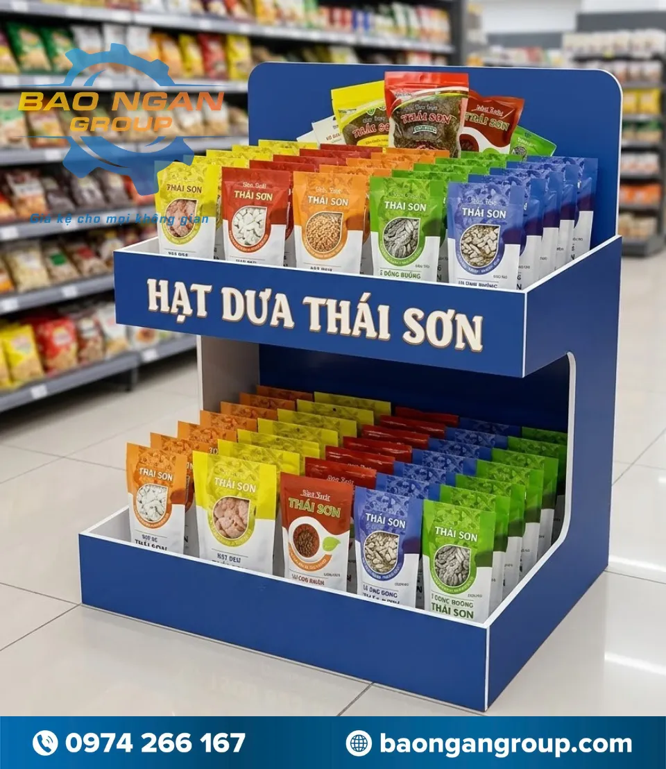 Giá kệ sản phẩm đóng gói