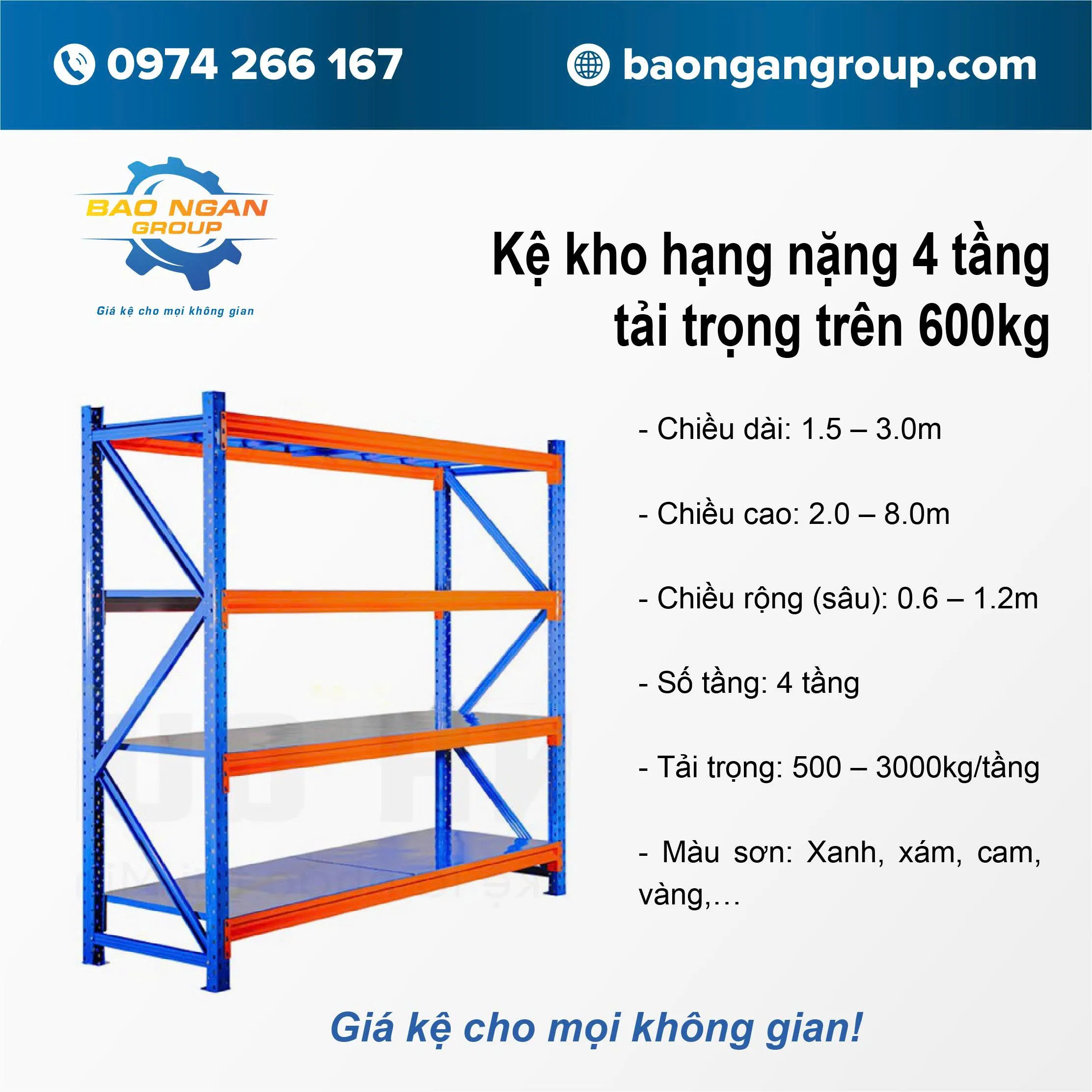 kệ hạng nặng 4 tầng