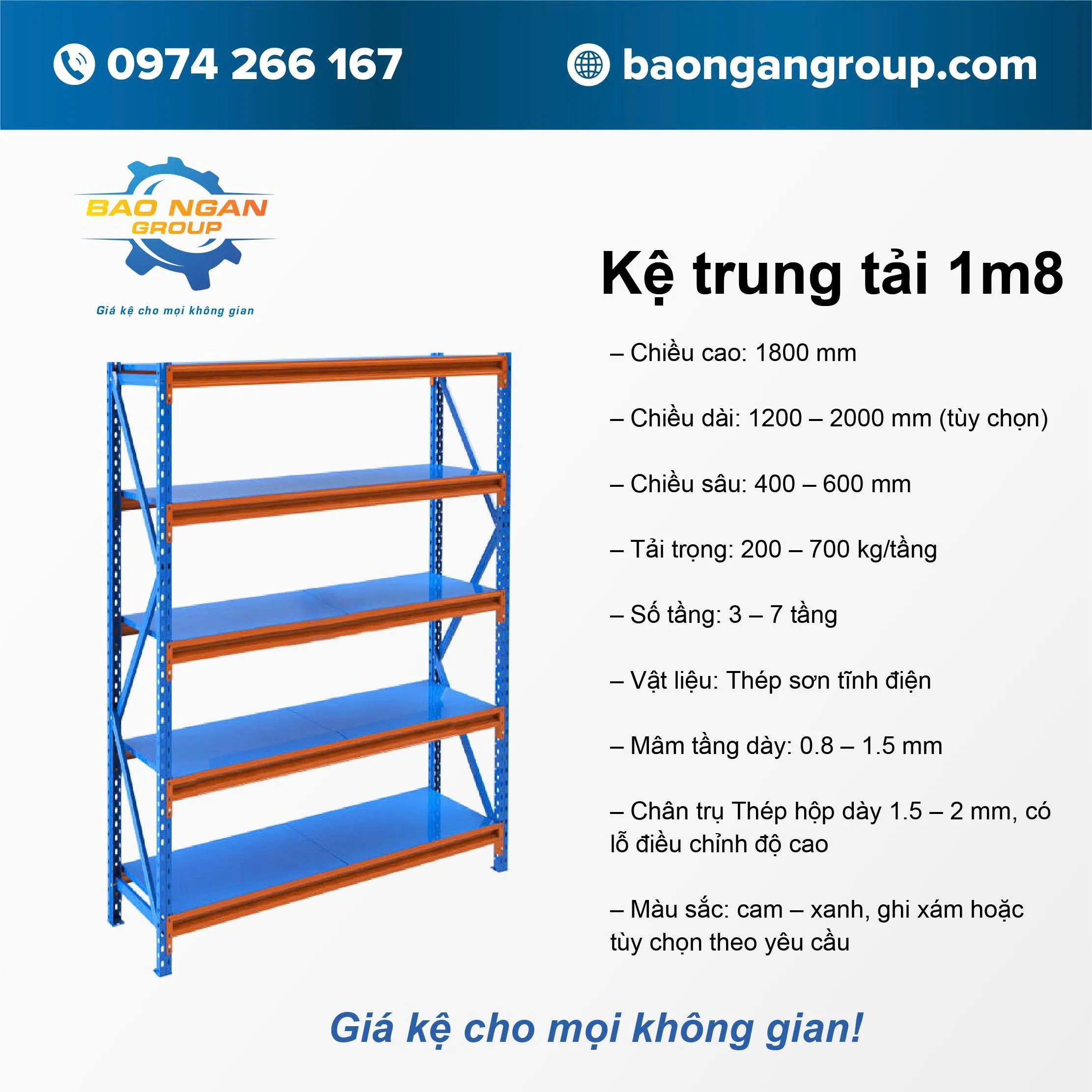 Kệ trung tải 1m8
